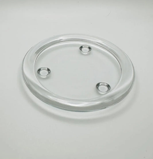 Porte-chandelle en verre arrondi